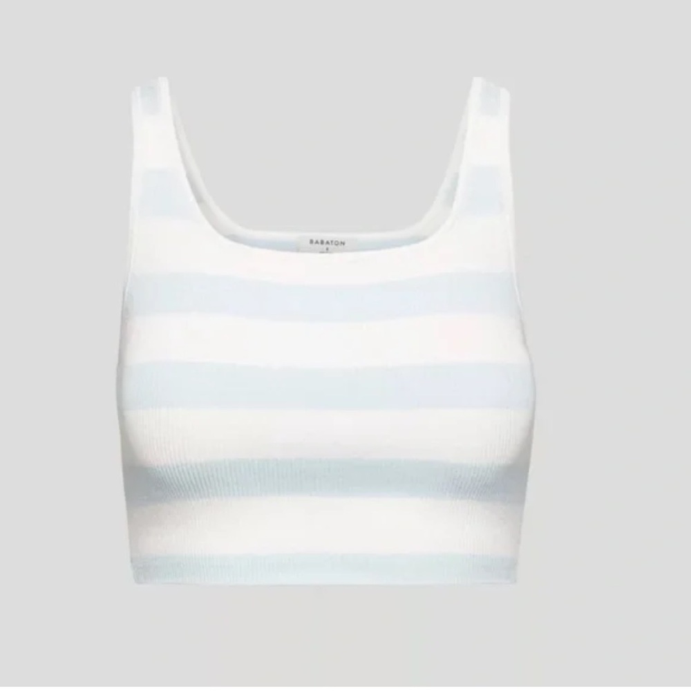 NWT Aritzia Babaton Sculpt Knit Cropped Square Neck Tank Top sz XS